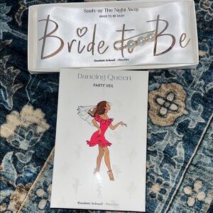 Bride to Be Sash and Party Veil Set - White NIP/NIB